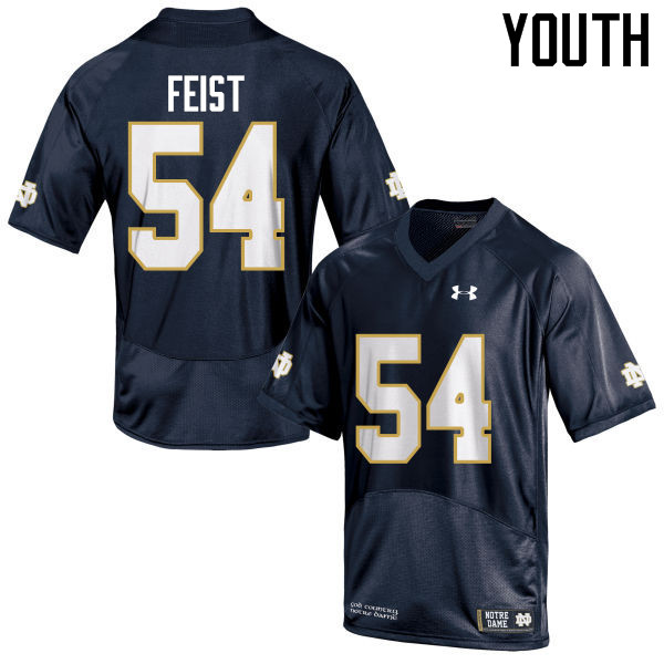 Youth #54 Lincoln Feist Notre Dame Fighting Irish College Football Jerseys-Navy Blue